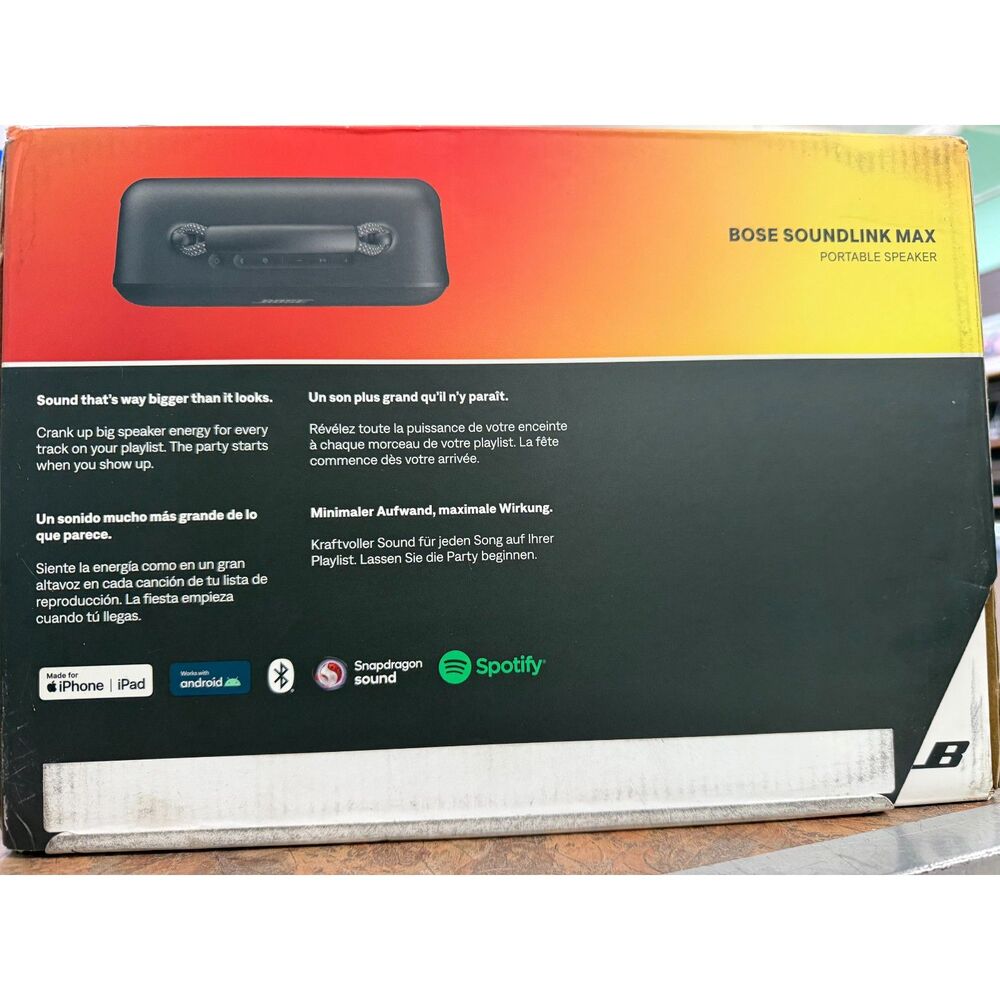 BOSE SOUNDLINK MAX PORTABLE SPEAKER BLACK *NEW*